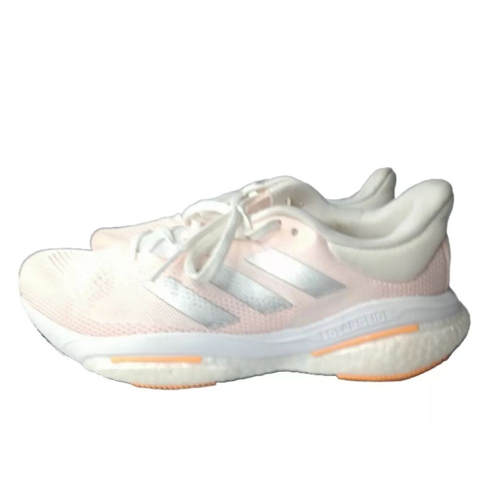 Adidas Solar Glide 5 Women's Size 8.5 White Silver Orange Boost Shoes Sneakers - Picture 5 of 9